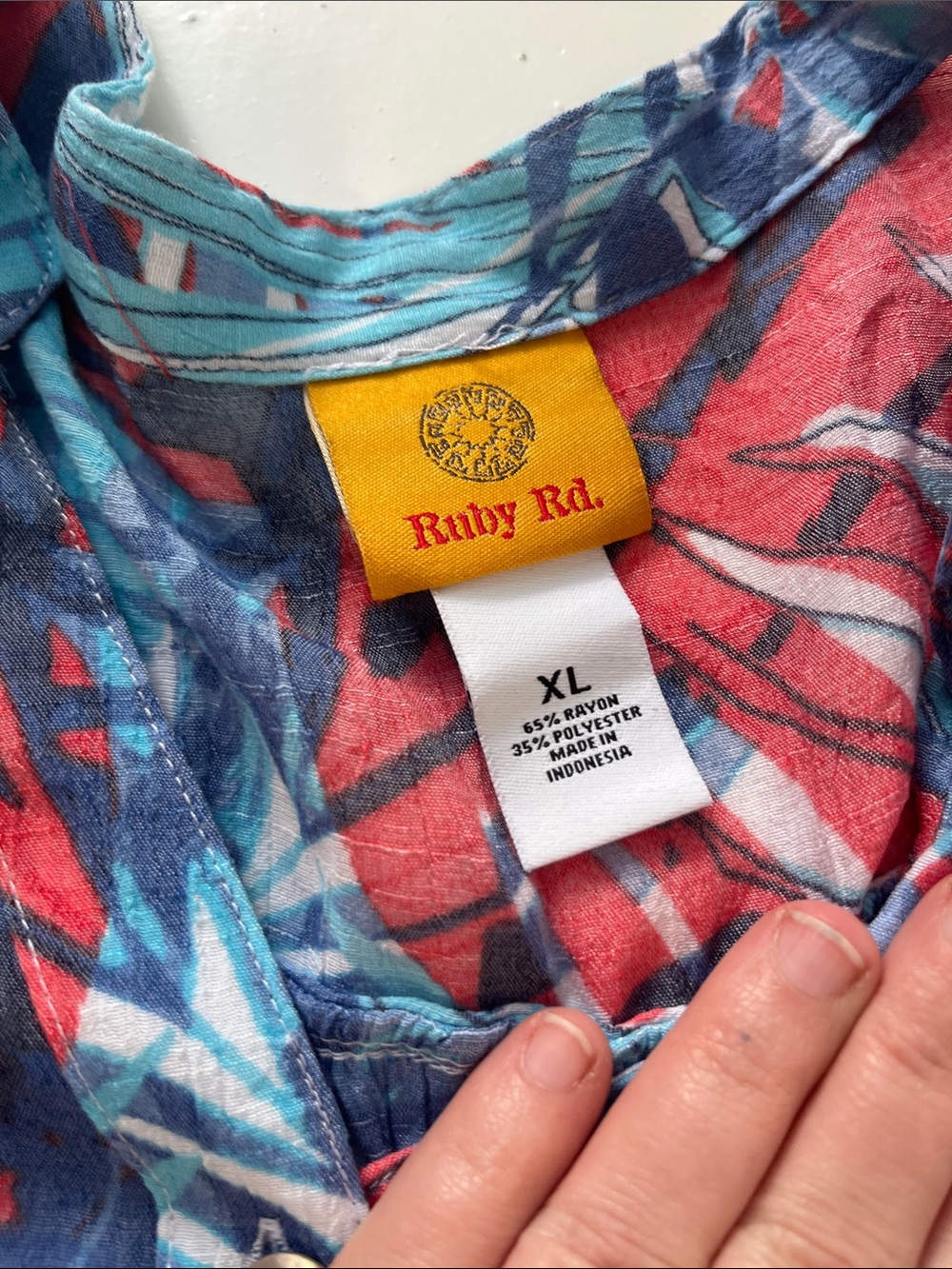Ruby Rd XL 3/4 Sleeve Multicolor Floral Button Up Blouse - Picture 5 of 5